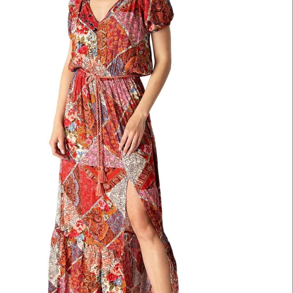 Lovestitch Vibrant Patchwork Maxi Dress